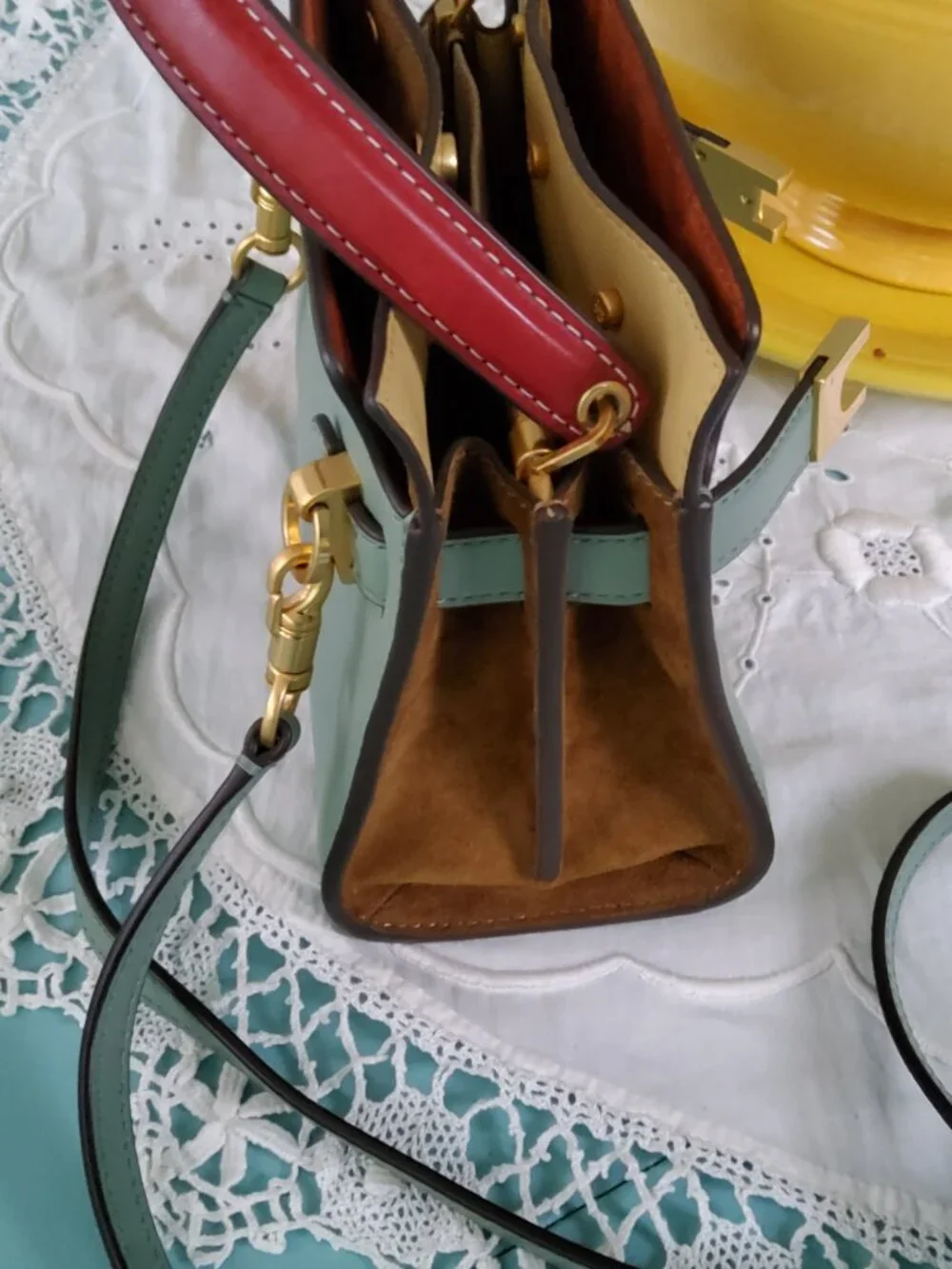 Tory Burch Lee Radziwill Petite Double Bag in Rivulet Like New